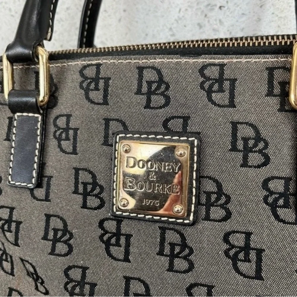 DOONEY AND BOURKE Large Domed Satchel Fabric with Classic Print - Picture 3 of 7